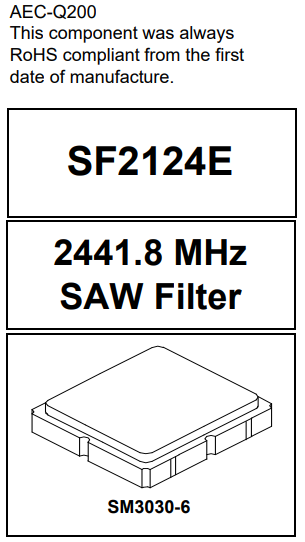 ӦRFMi/Murata˲SAW RF/IF Filters SF2124E GPS λģ 