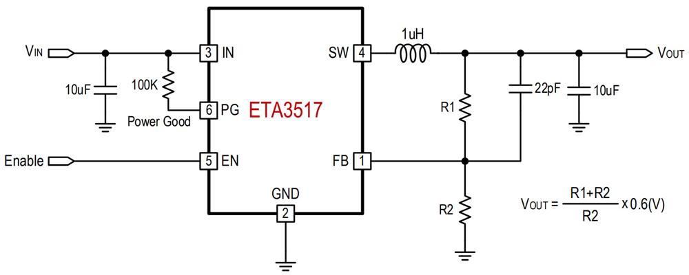 供应ETA3517FSG-COT同步降压转换器