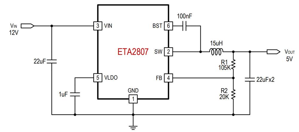 供应ETA2807FT2G-35V/3A同步降压变换器