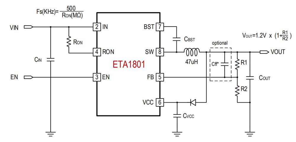 供应ETA1801E8A-高效同步降压变换器