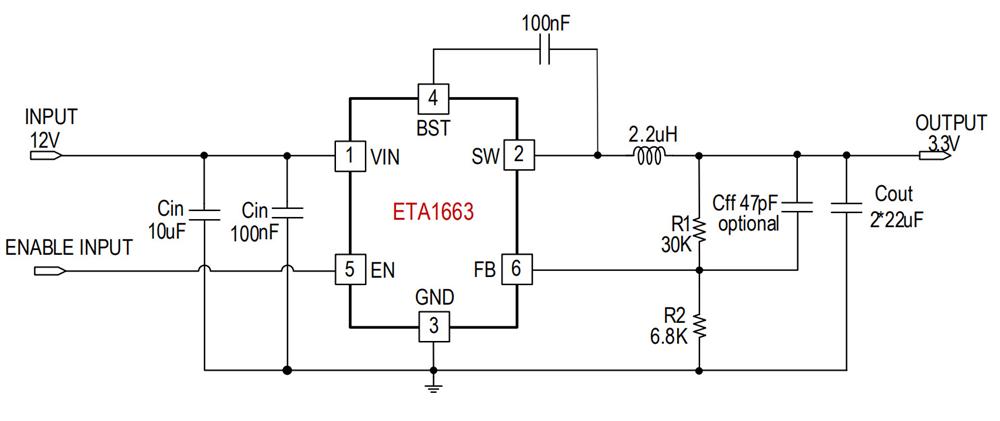 供应ETA1663FSG-4A高效同步降压变换器