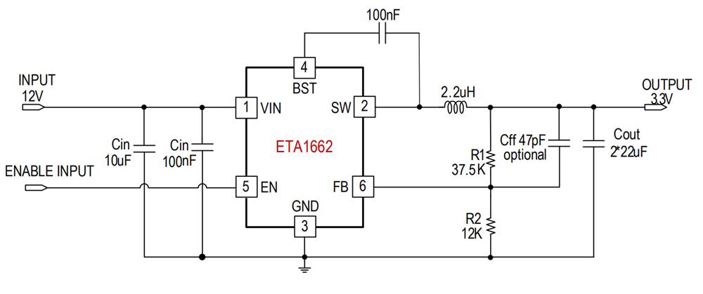 供应ETA1662FSG-4A高效同步降压变换器