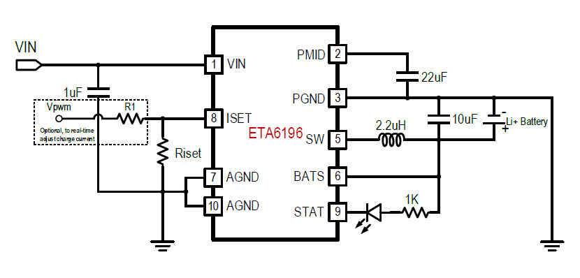 供应ETA6196D3K-2.5A开关模式电池充电器