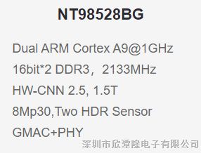 优势供应NT98528BG 联咏智能IPC芯片
