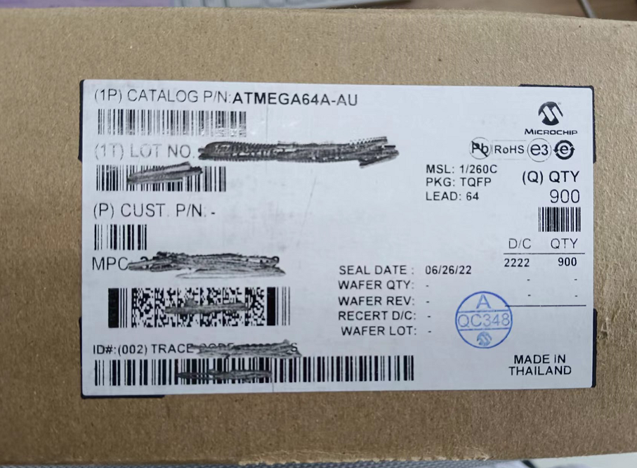单片机ATMEGA64A-AU品牌MICROCHIP