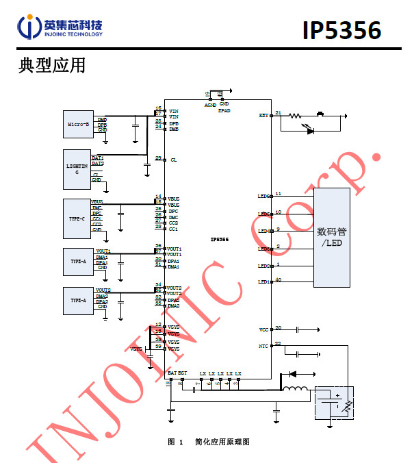供应英集芯 IP5356H-DBZ-BWGGJ 移动电源SOC