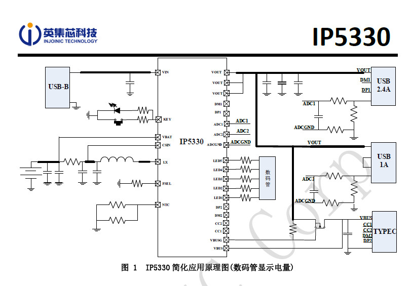 深圳供应IP5330-3A放电移动电源soC