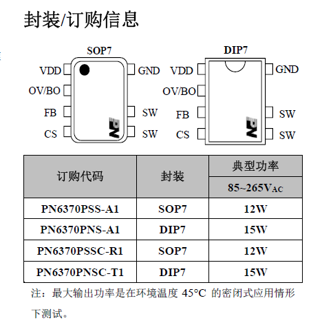 供应PN6370PNSC-T1-开关电源IC贴片