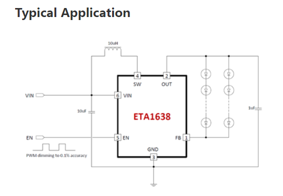 供应ETA1638-高效率升压转换器
