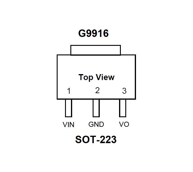 供应G9916-33T65U 致新1.5A低压差调节器