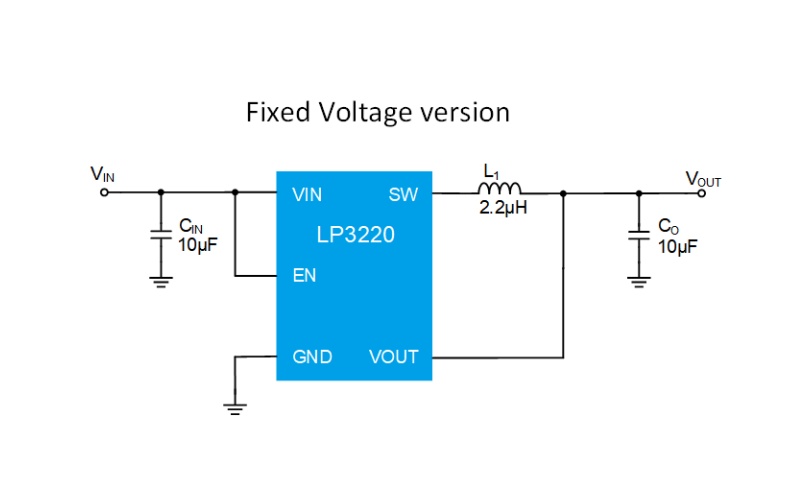 供应LP3220-18B5F 微源1.0A降压转换器