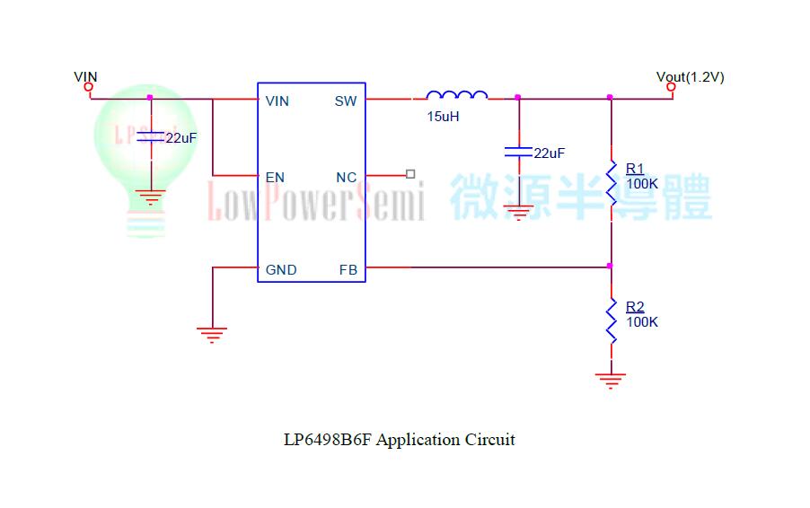 供应LP6498BDIF 微源1.2A同步降压转换器