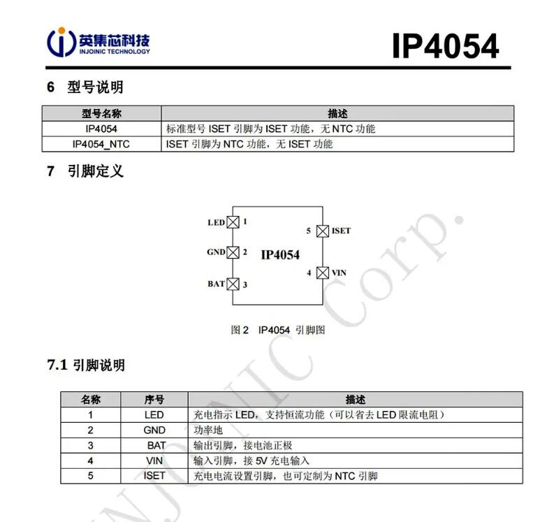 供应英集芯 IP4054 线性充电管理芯片