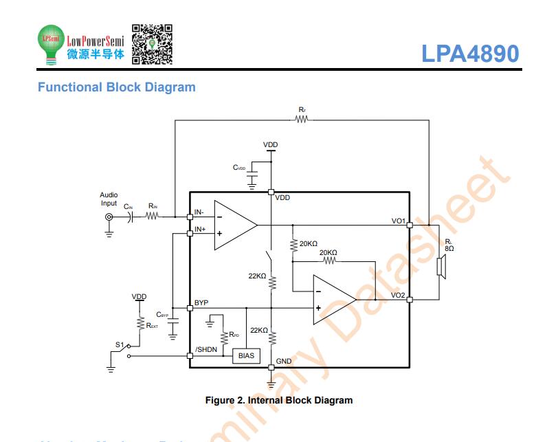 供应LPA4890 微源1.2W音频功率放大器